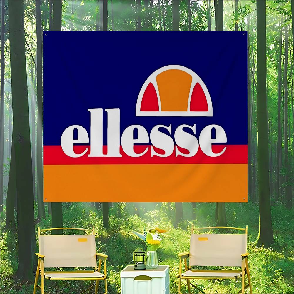 Commercial Printing Companies Usa - Drapeau publicitaire commercial avec logo E-Ellesse,