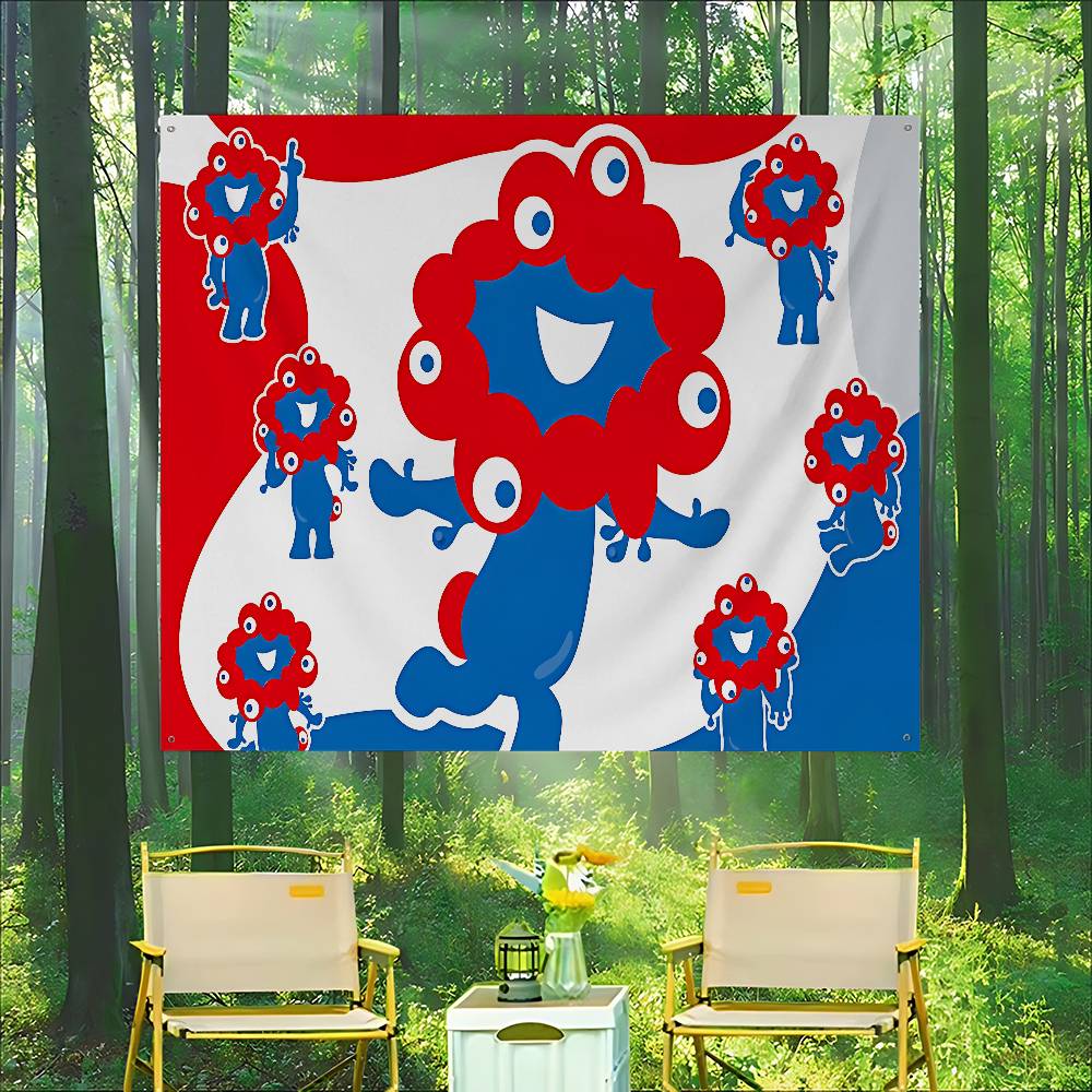 Commercial Printing Companies Usa - Drapeau publicitaire Myaku Myaku Blue Mascot